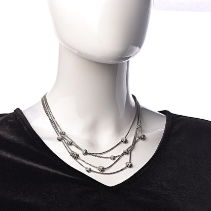 David Yurman Sterling Silver Diamond Multi Strand Starburst Station Necklace 2 of 6