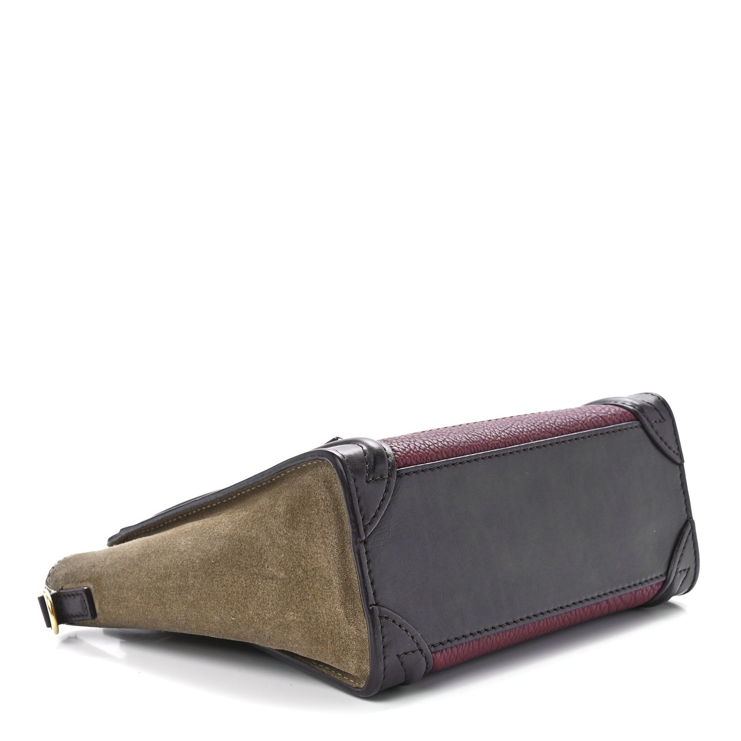 Calfskin Suede Nano Tri-Color Luggage Burgundy