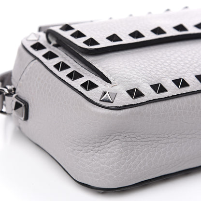 Valentino Garavani Grained Calfskin Small Rockstud Flap Pocket Camera Crossbody Bag Pastel Grey 6 of 8