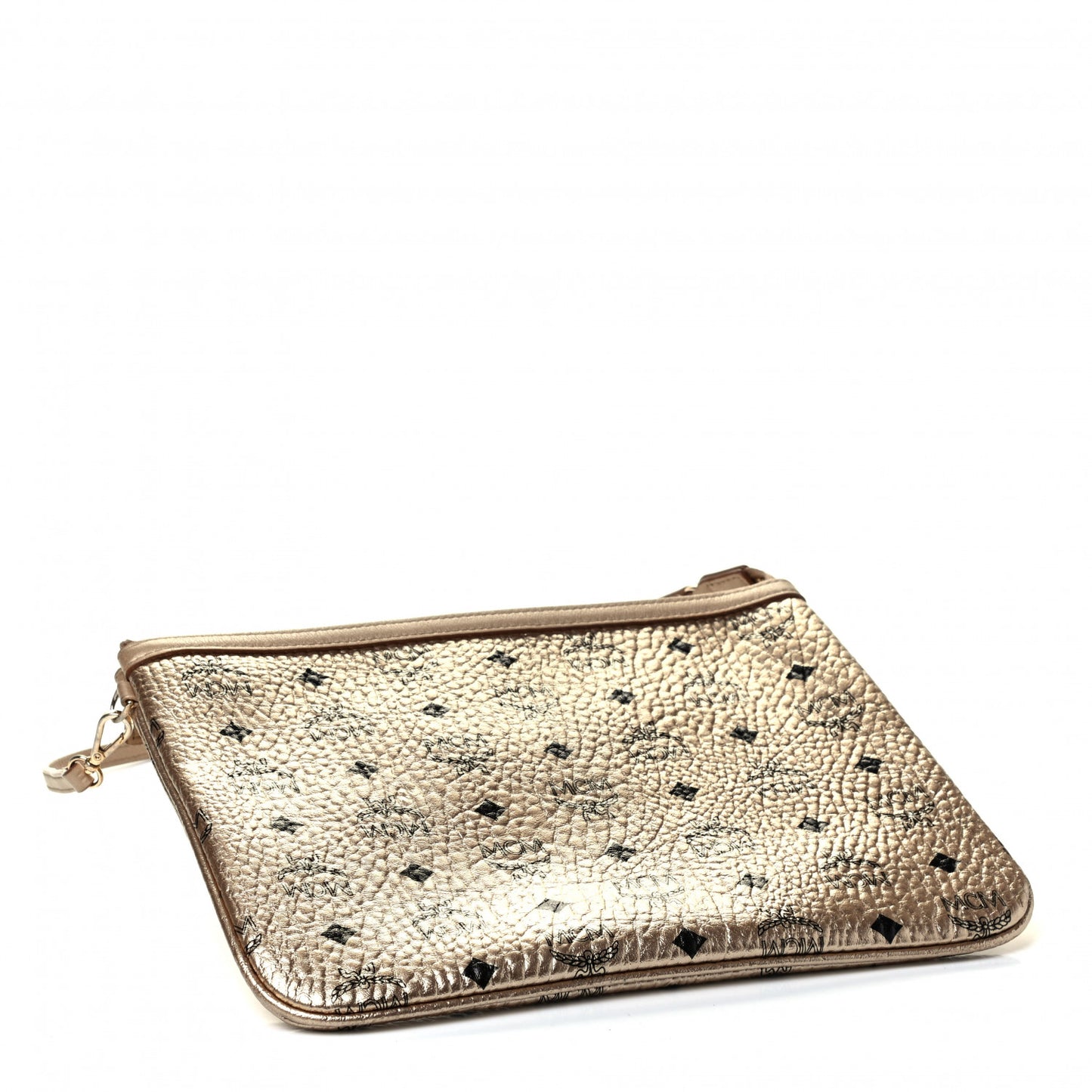 Metallic Visetos Liz Shopper Tote Pouch Gold