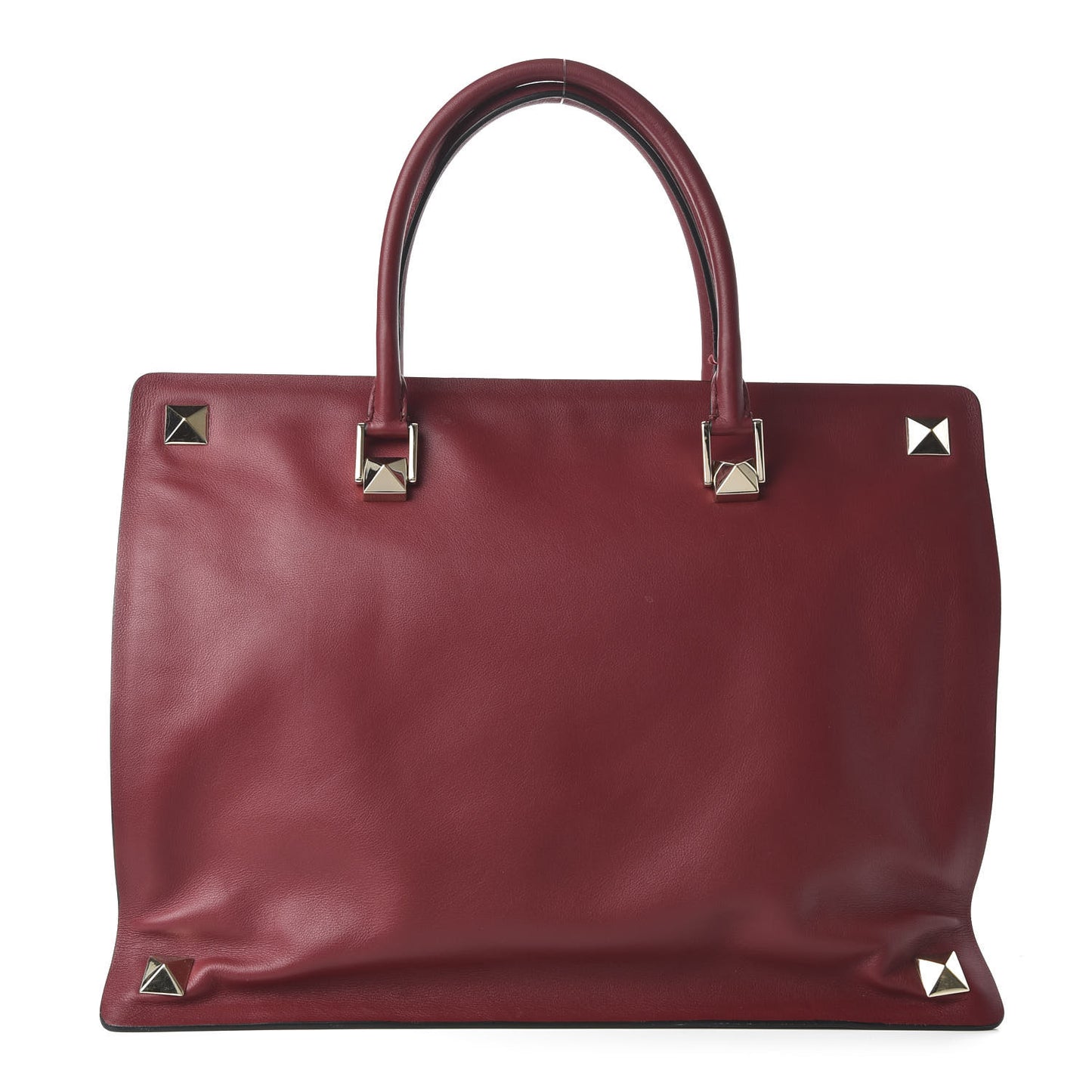 Vitello Macro Rockstud Runway Tote Scarlet