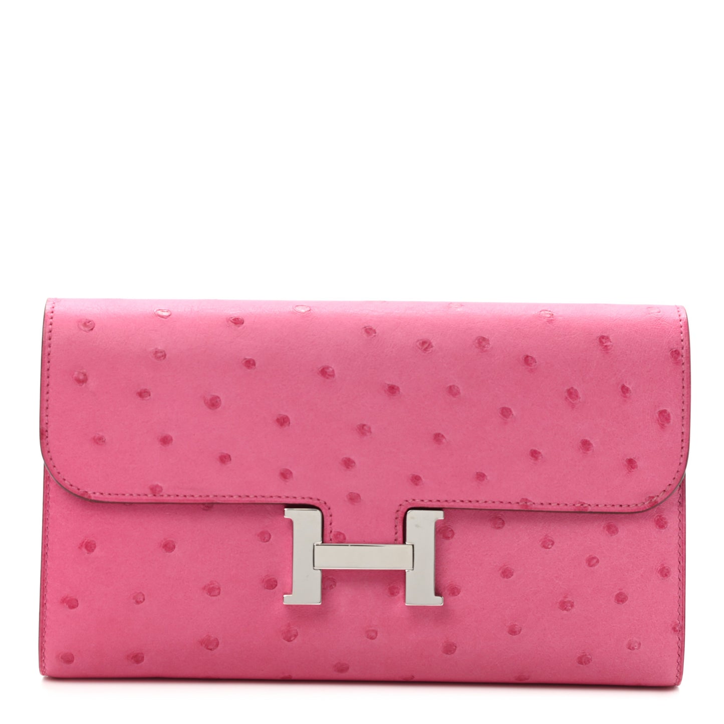 Ostrich Constance Long Wallet Rose Tyrien