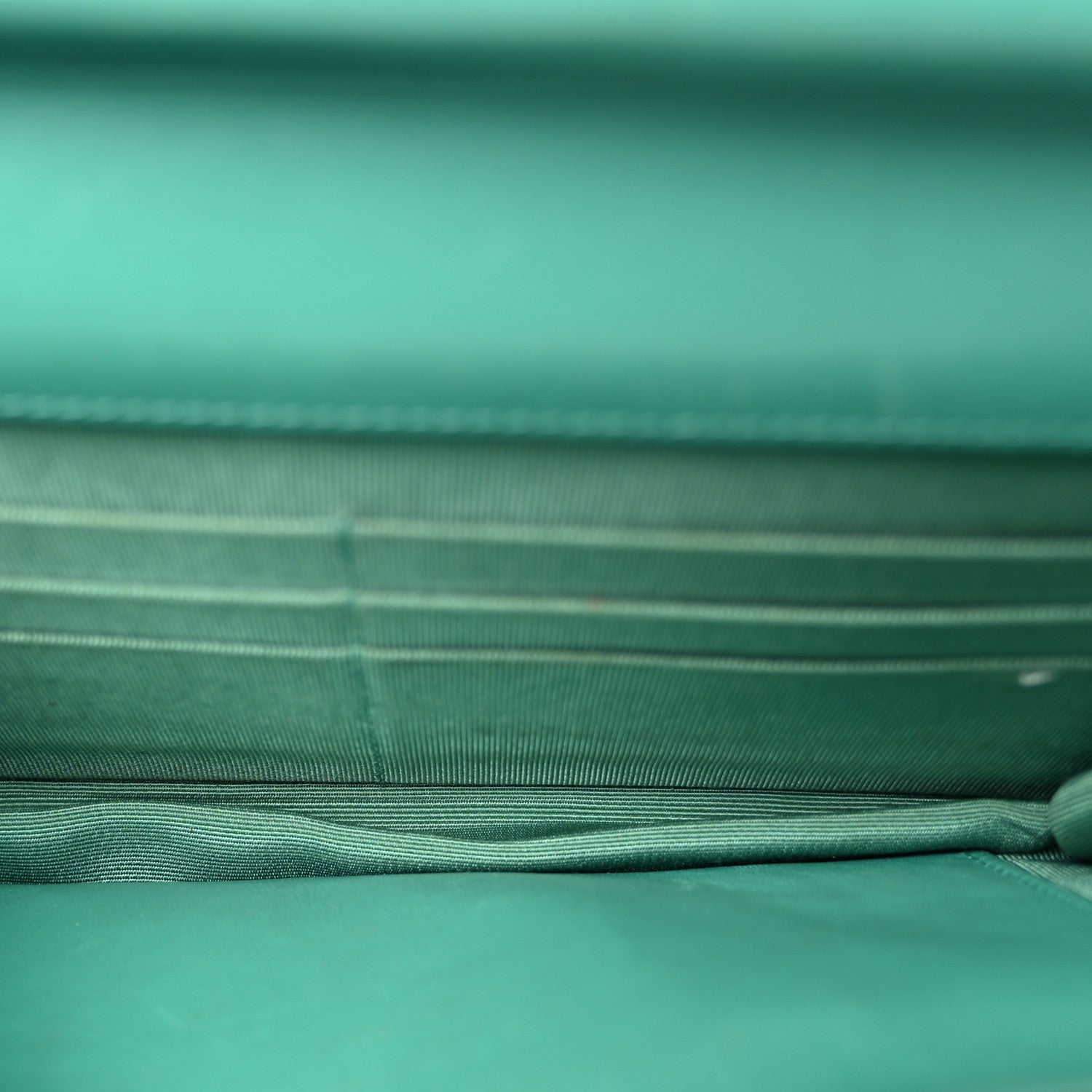 Chanel Patent Quilted Wallet On Chain WOC Green 5 of 11