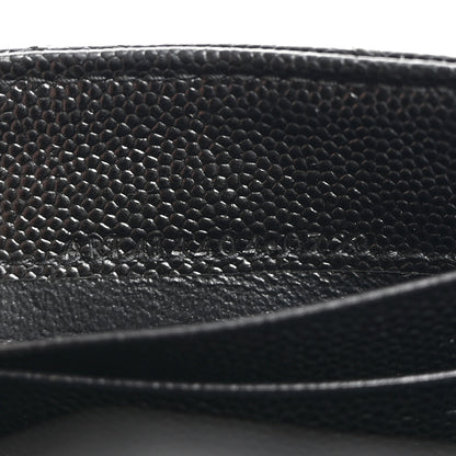 Saint Laurent Grain De Poudre Matelasse Chevron Small Monogram Envelope Wallet Black 7 of 8