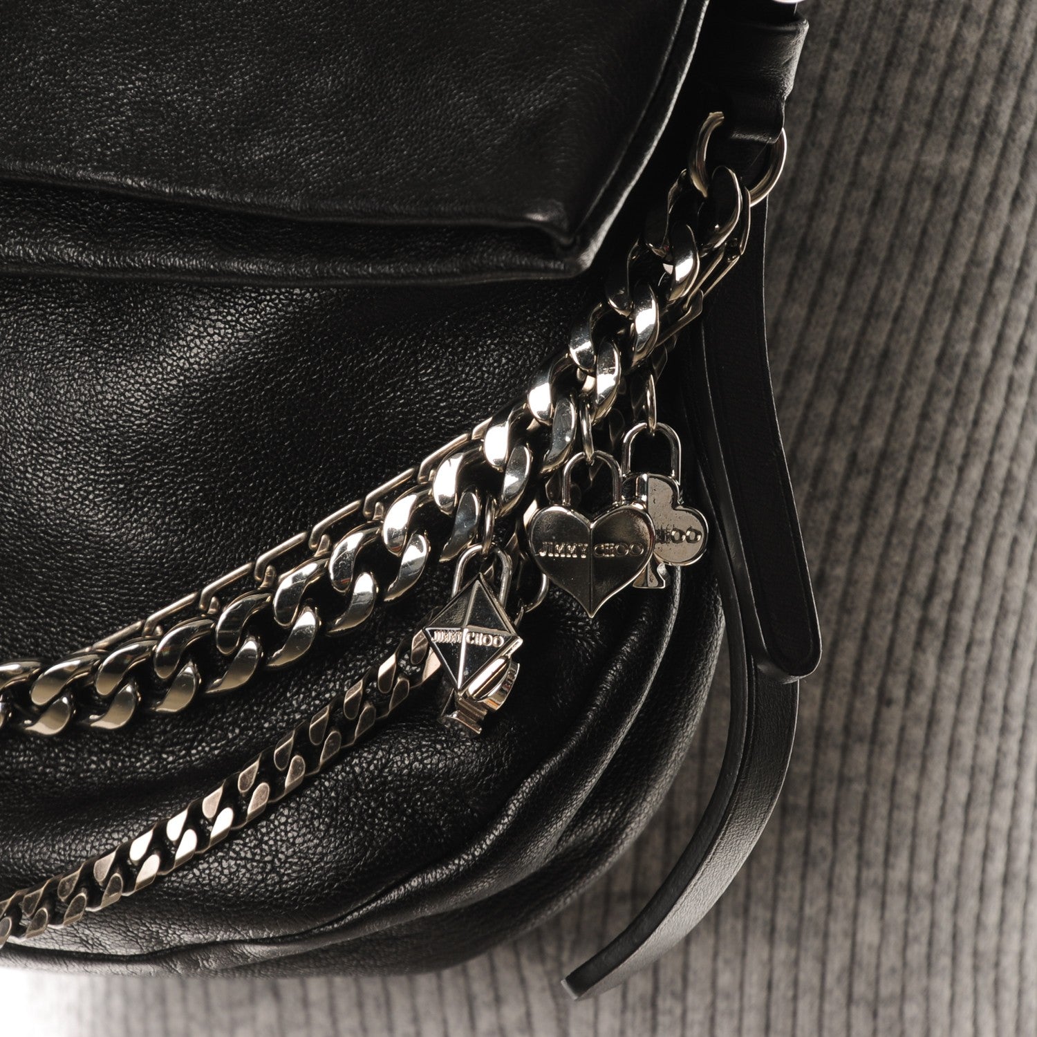 Jimmy Choo Lambskin Small Biker Hobo Black 5 of 8