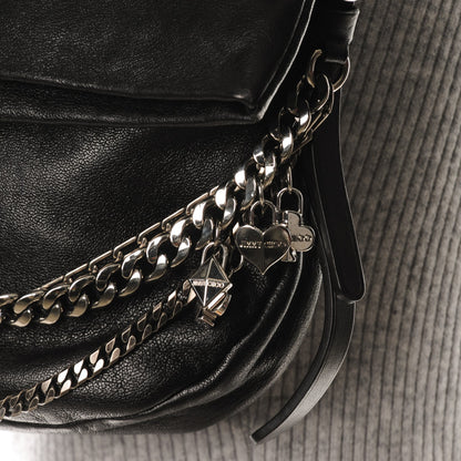 Jimmy Choo Lambskin Small Biker Hobo Black 5 of 8