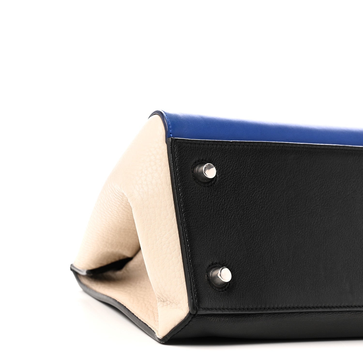 Celine Calfskin Medium Tri-Color Edge Shoulder Bag Blue Multicolor 9 of 11