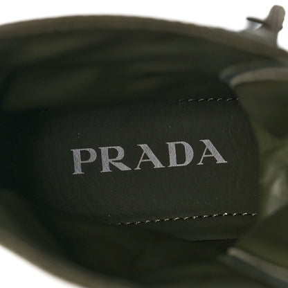 Prada Spazzolato Rois Re-Nylon Metal Triangle Logo Monolith Pouch Pocket 55mm Boots 39.5 Militare 9 of 11
