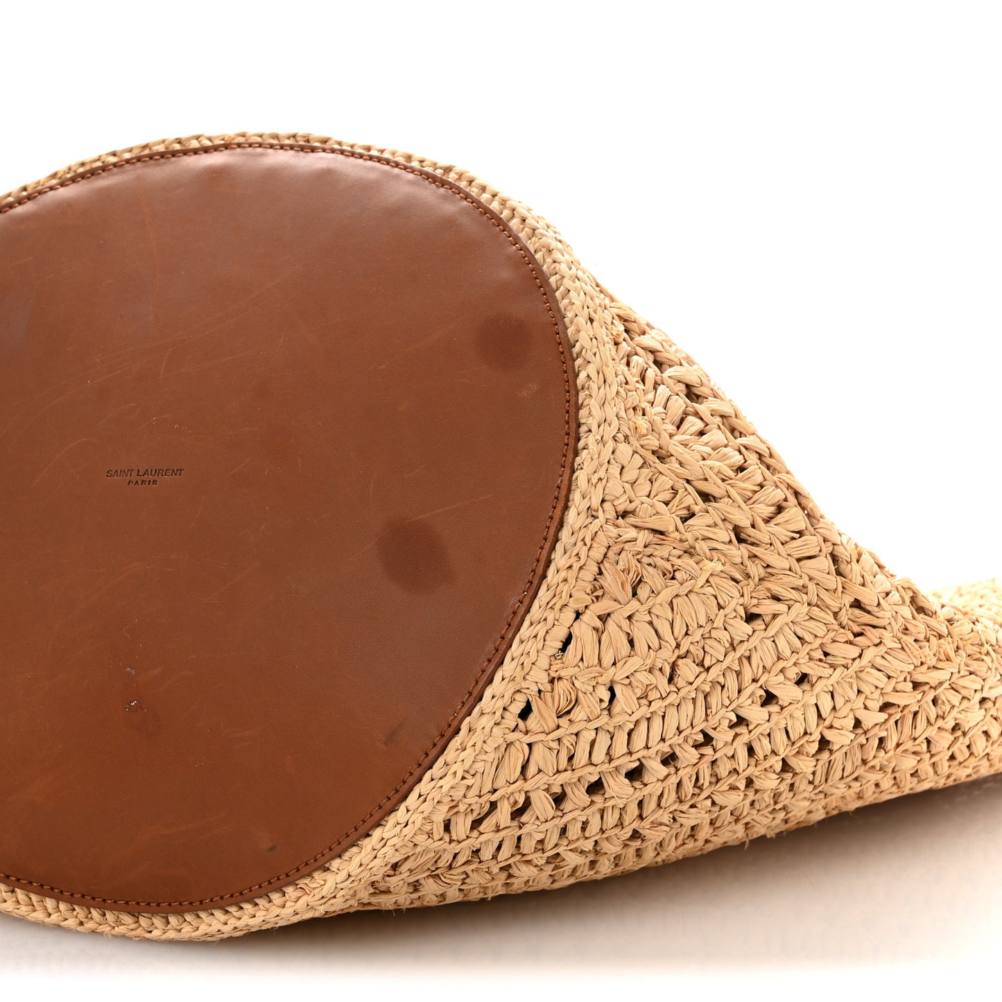 Raffia Calfskin Large Panier Tote Naturel