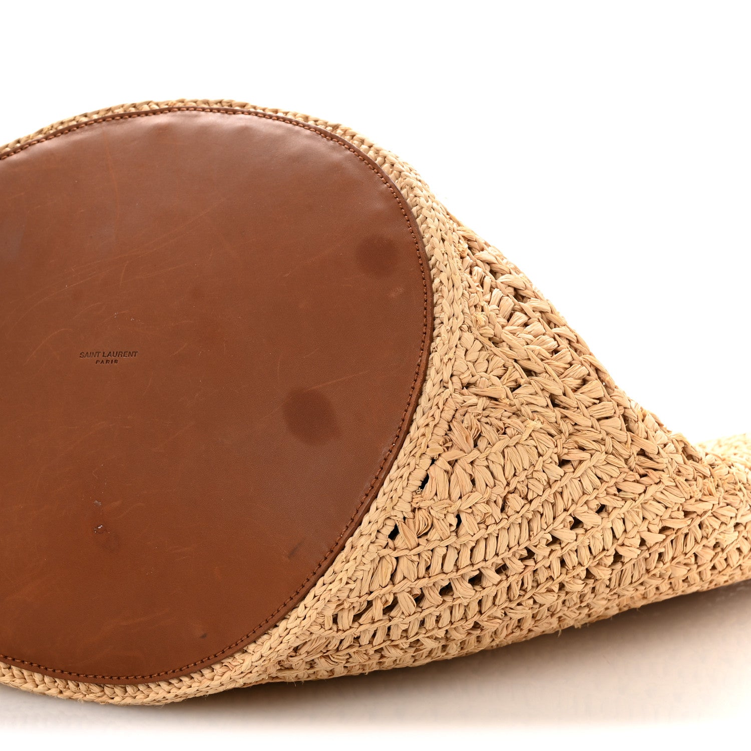 Saint Laurent Raffia Calfskin Large Panier Tote Naturel 10 of 12