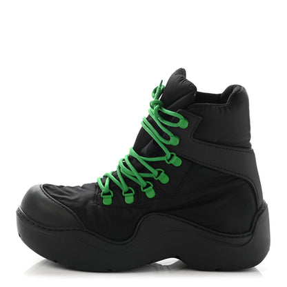 Bottega Veneta Technical Fabric Rubber Puddle Bomber Boots 38 Black Grass 1 of 10
