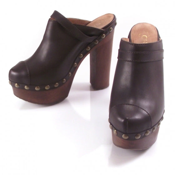 Chanel Leather Studded Clogs 36.5 1 of 9