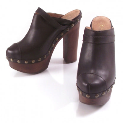 Chanel Leather Studded Clogs 36.5 1 of 9