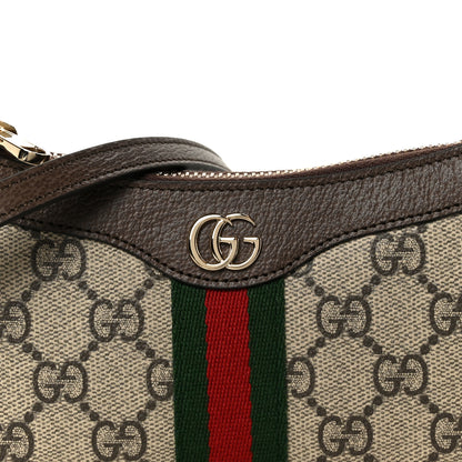 Gucci GG Supreme Monogram Textured Dollar Calfskin Web Mini Ophidia Shoulder Bag Beige Ebony New Acero 8 of 11