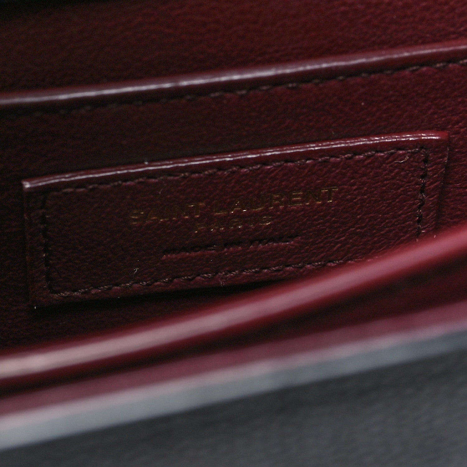 Saint Laurent Grain de Poudre Mini Classic Monogram Cassandra Top Handle Black Rouge Legion 6 of 11