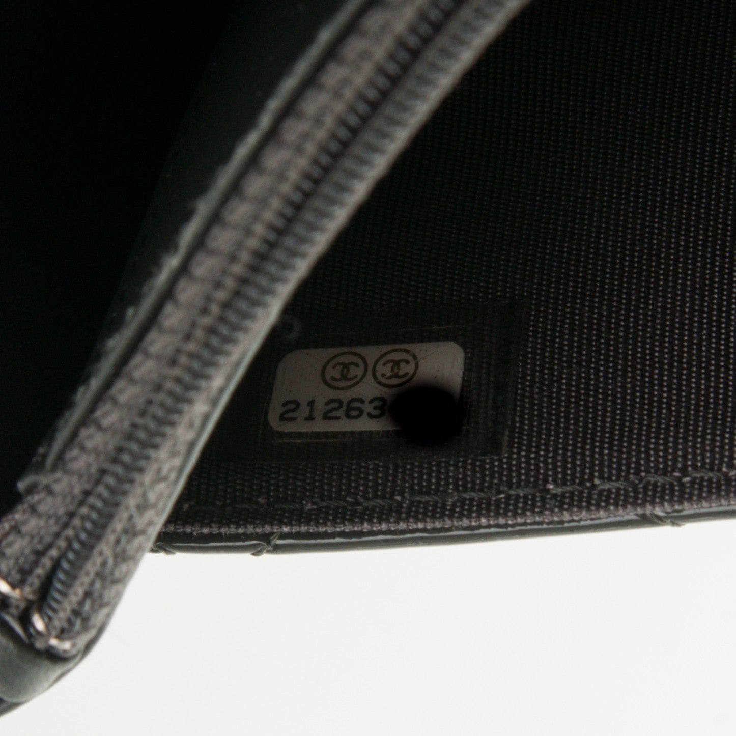 Chanel Patent Quilted Wallet On Chain WOC Dark Grey 8 of 8