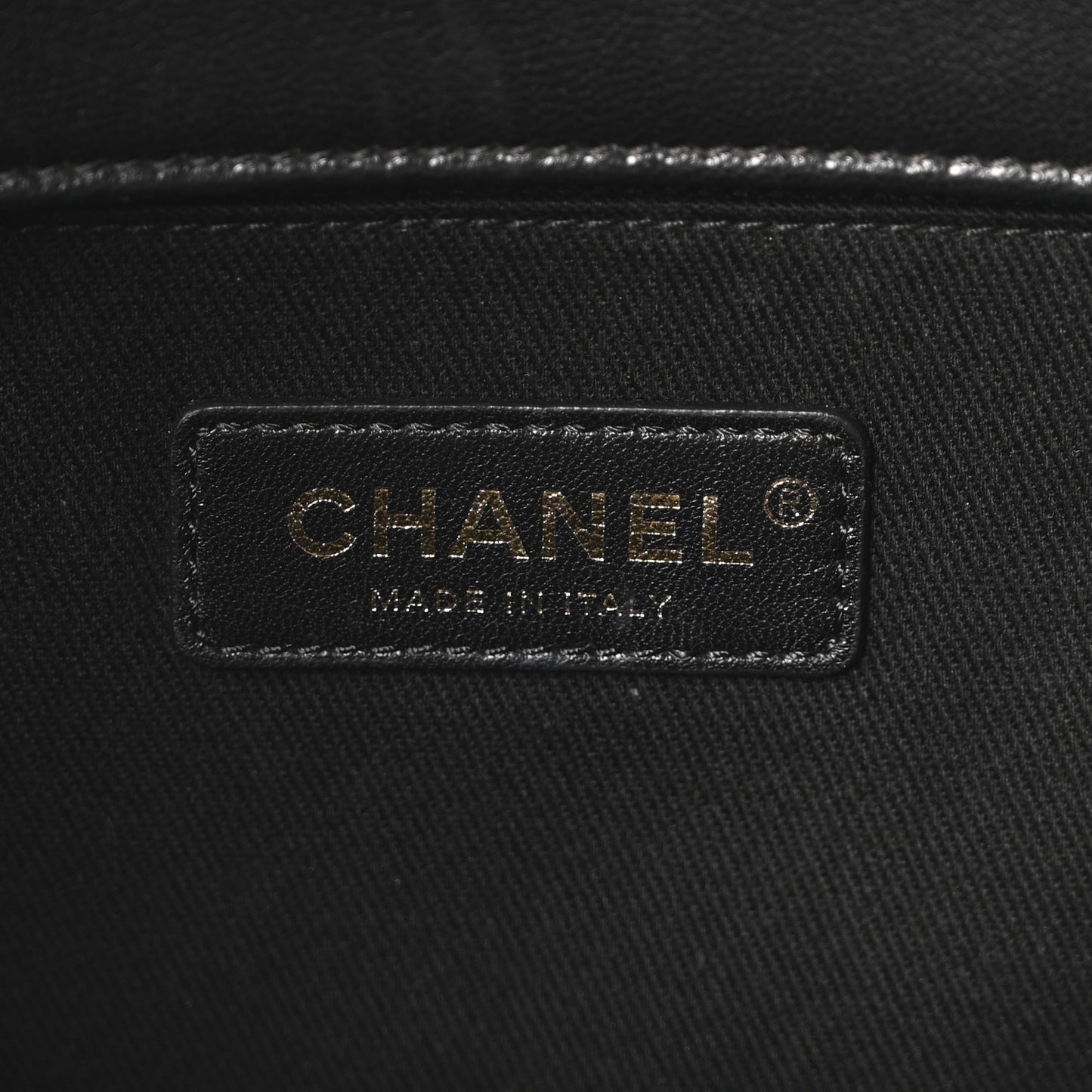 Sheepskin Caviar Quilted Medium Shopping Tote Black