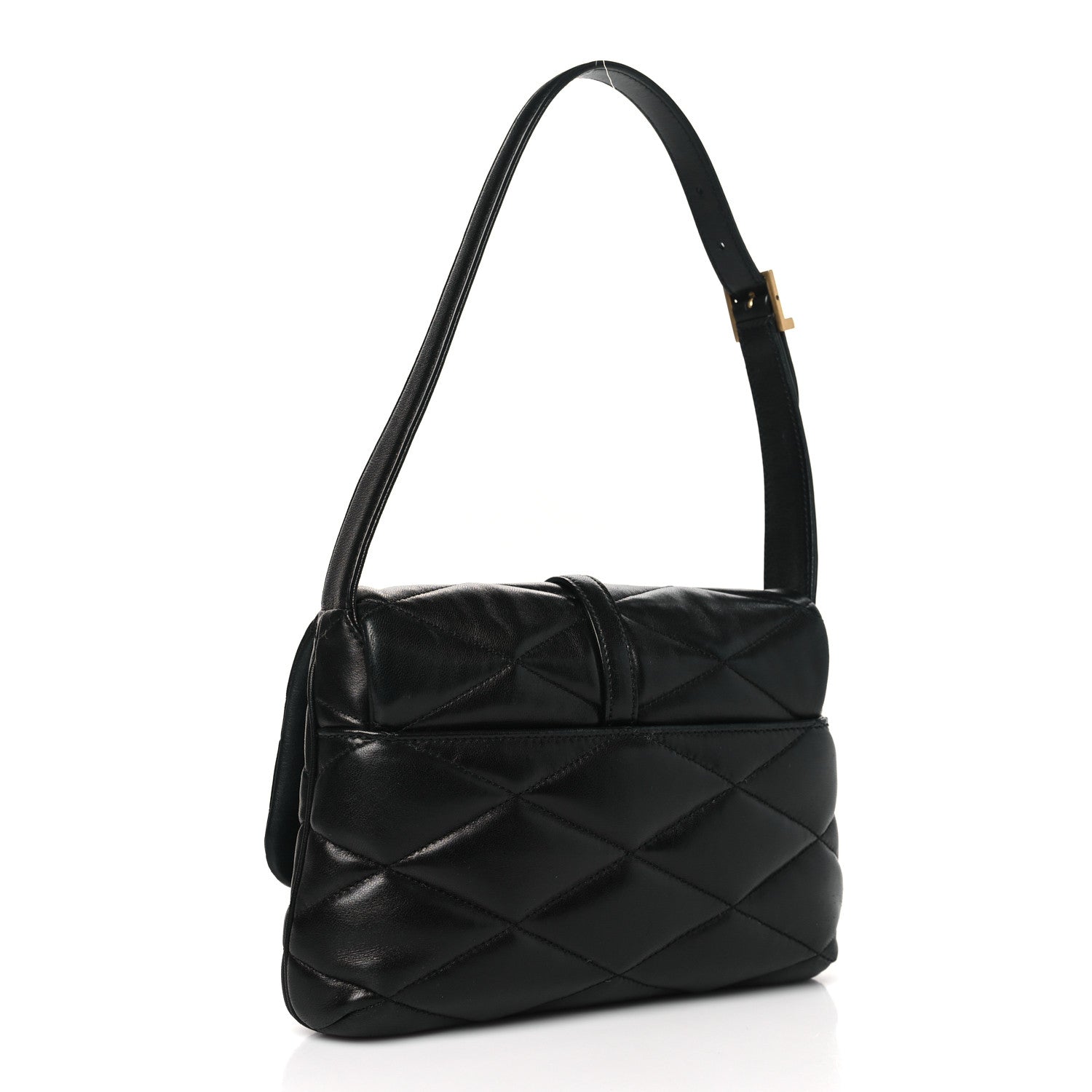 Saint Laurent SAINT LAURENT Lambskin Quilted Le 57 Diamond Shoulder Bag Black 3 of 9