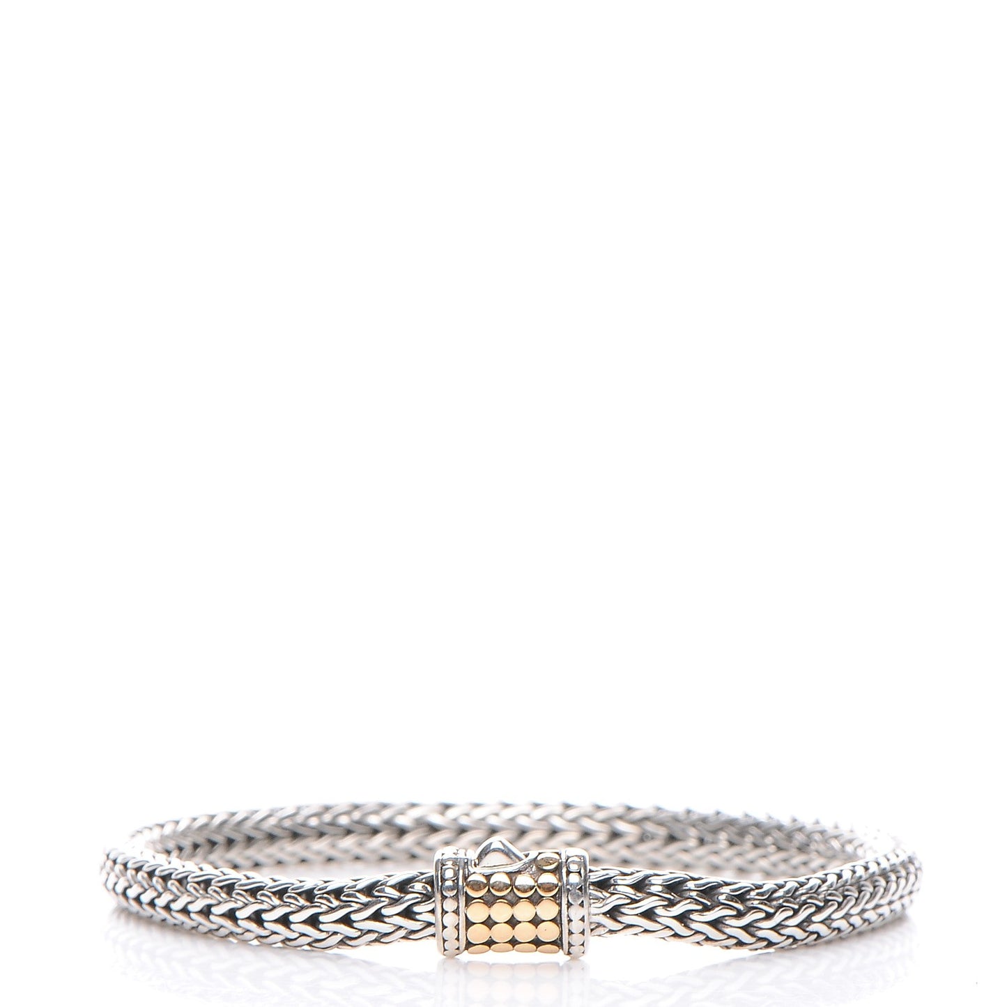Sterling Silver 18K Yellow Gold 6mm Classic Chain Dot Bracelet