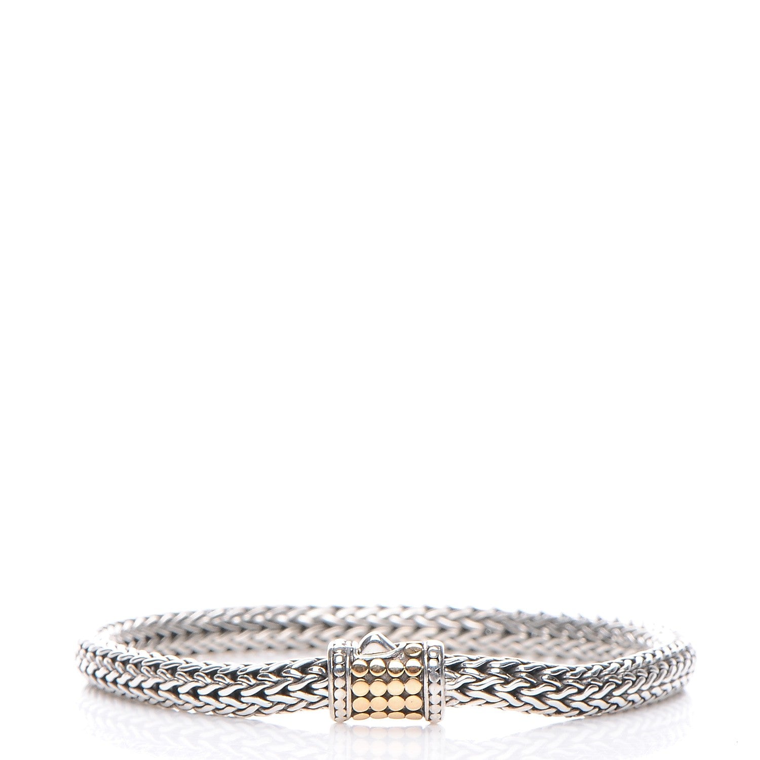 John Hardy Sterling Silver 18K Yellow Gold 6mm Classic Chain Dot Bracelet 1 of 5