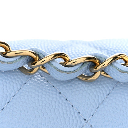 Chanel Caviar Quilted Small Double Flap Light Blue 13 of 13