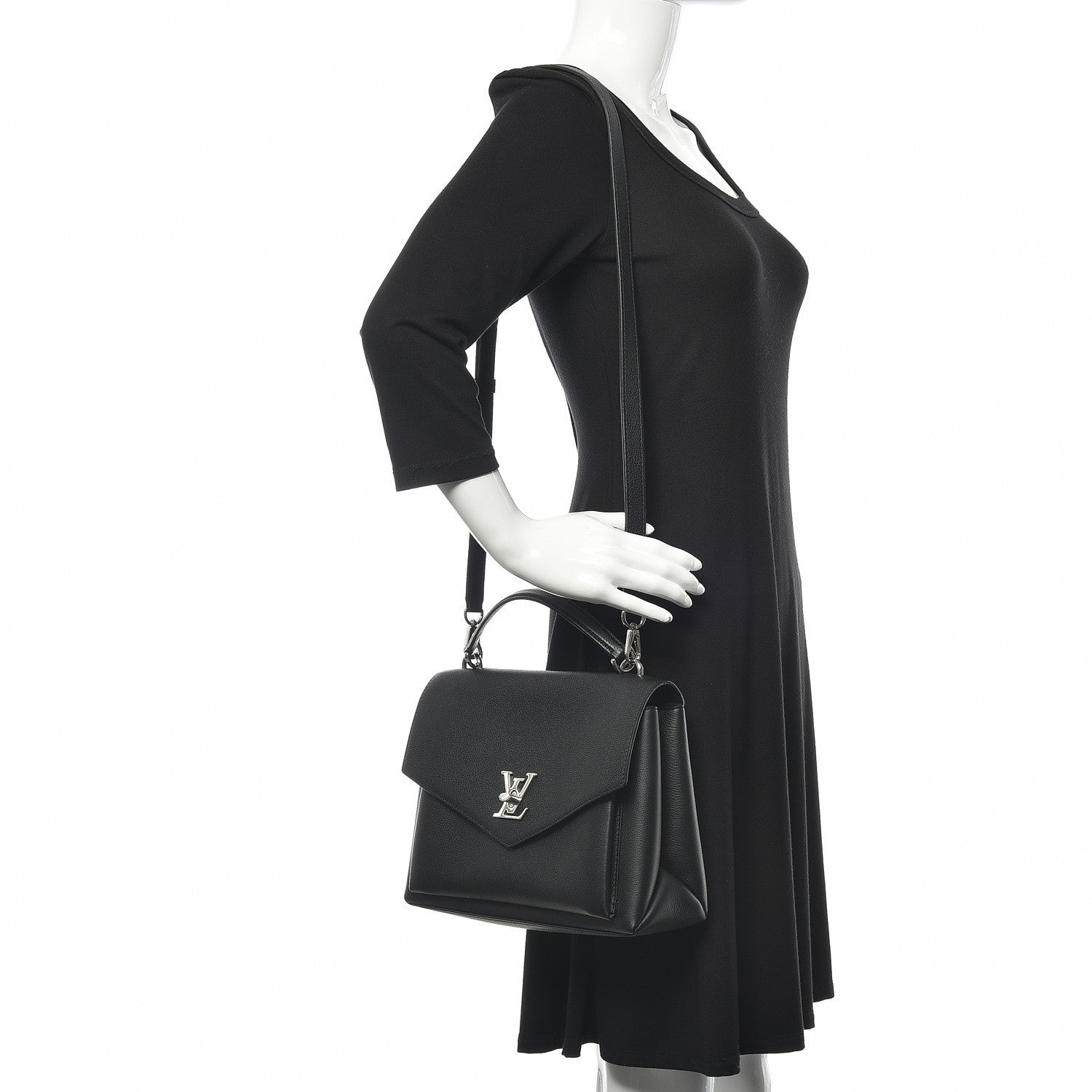 Louis Vuitton Soft Calfskin My Lockme Top Handle Black 2 of 12