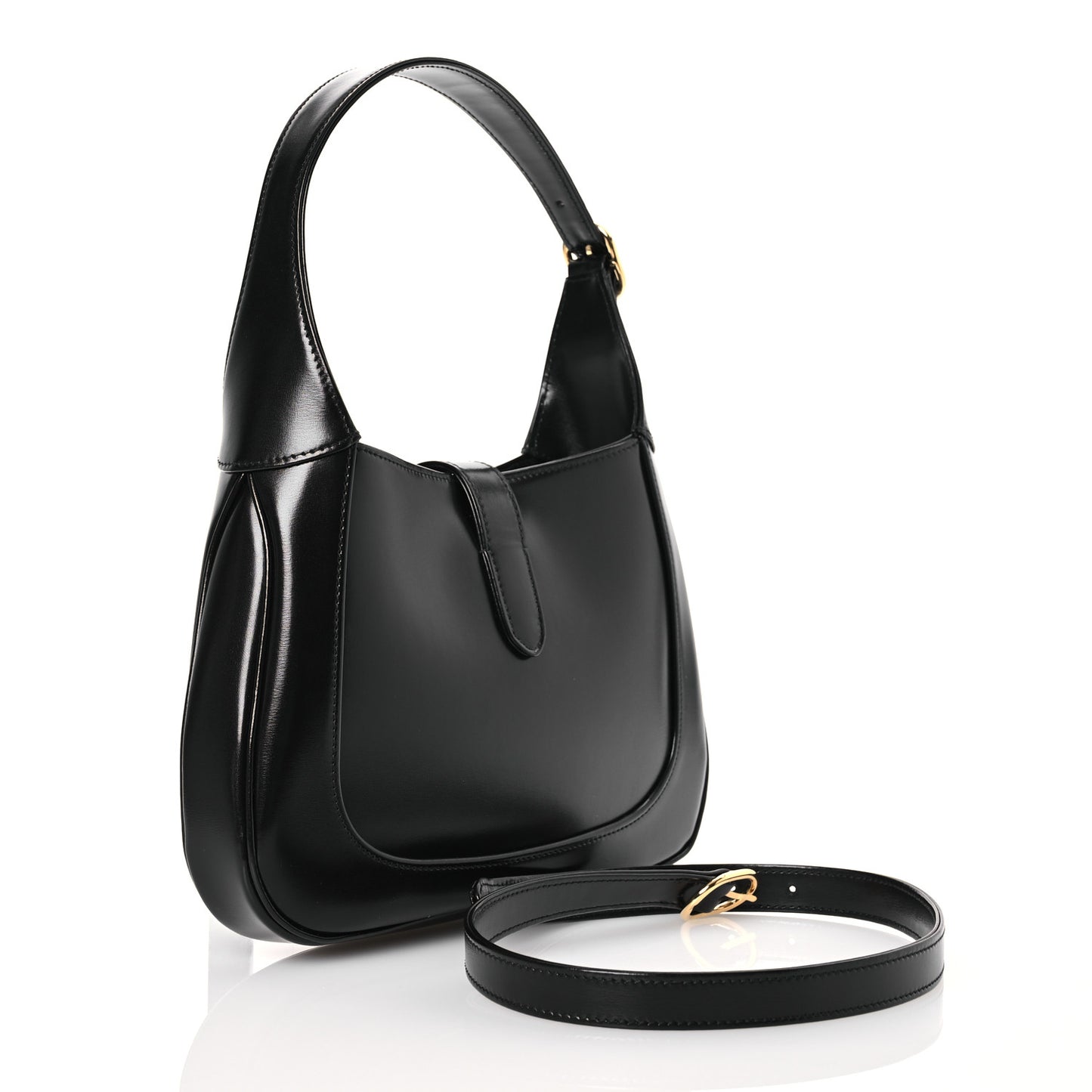 Boarded Dyana Lux Calfskin Small Jackie 1961 Hobo Black