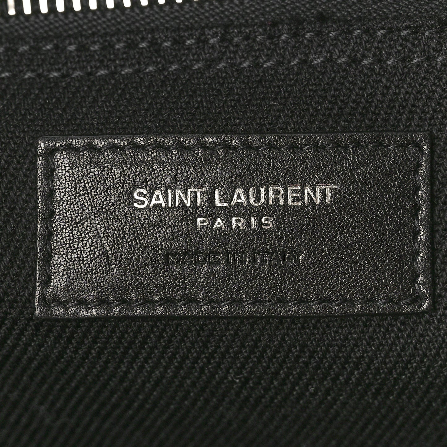 Linen Calfskin Rive Gauche North South Tote Black