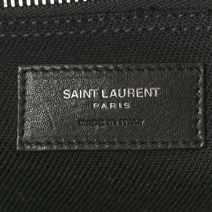 Saint Laurent Linen Calfskin Rive Gauche North South Tote Black 6 of 14