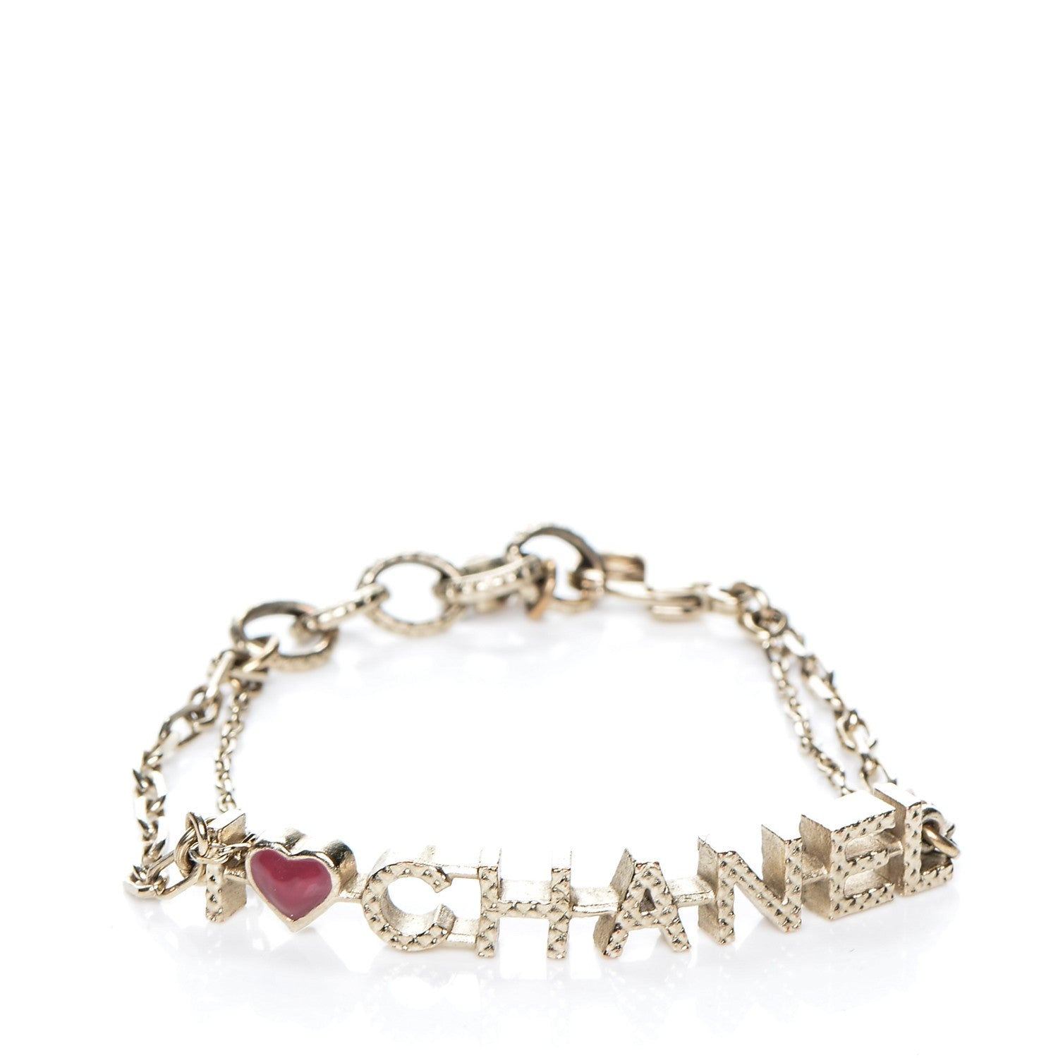 Chanel Quilted I Heart Logo Bracelet Gold 1 of 4