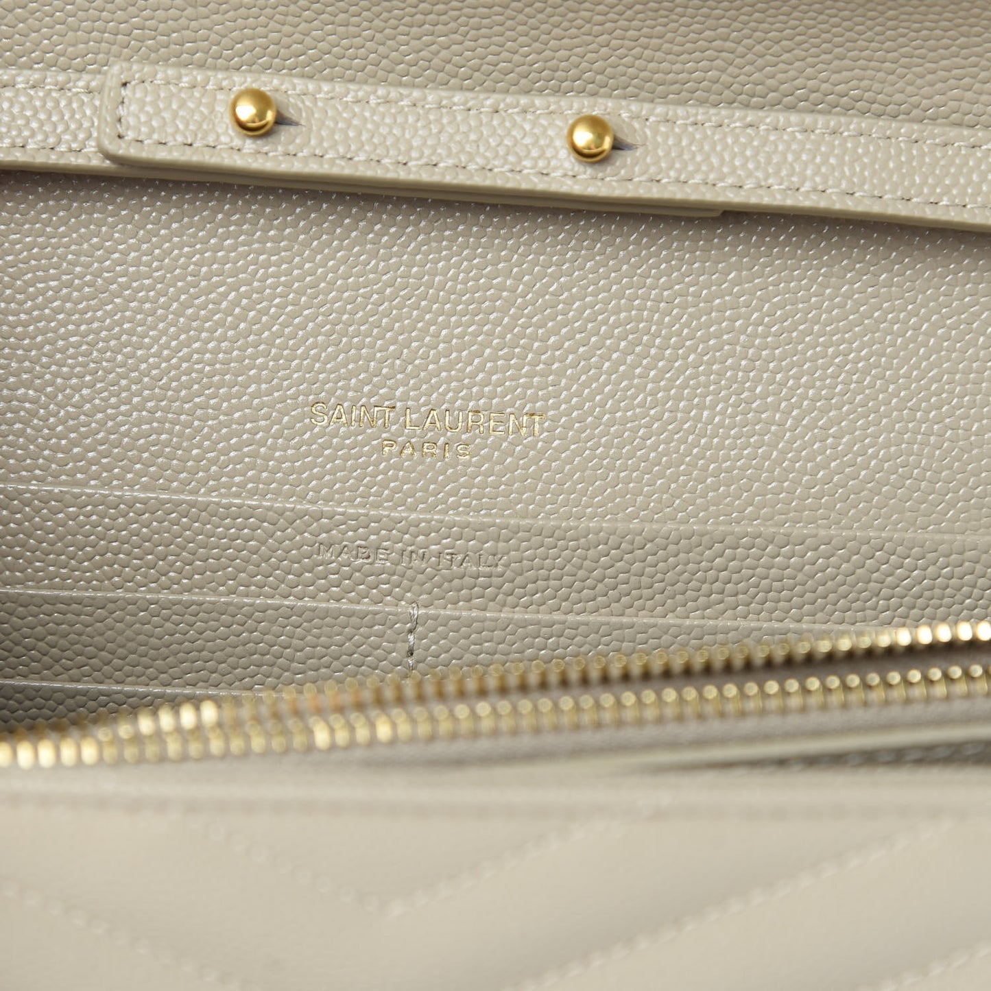 Grain De Poudre Matelasse Chevron Monogram Chain Wallet Sea Salt