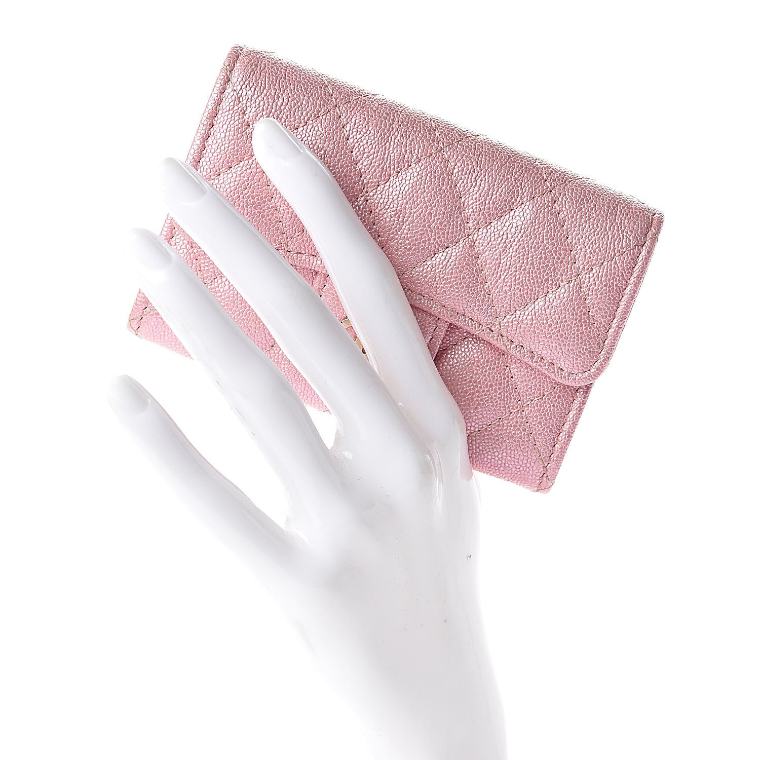 Chanel Iridescent Caviar Quilted Flap Card Holder Rose Pink 2 of 8