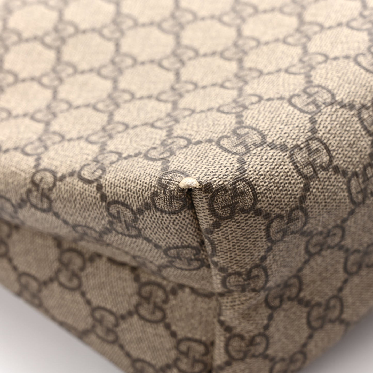 GG Supreme Monogram Medium Zippered Shopping Tote Dark Brown