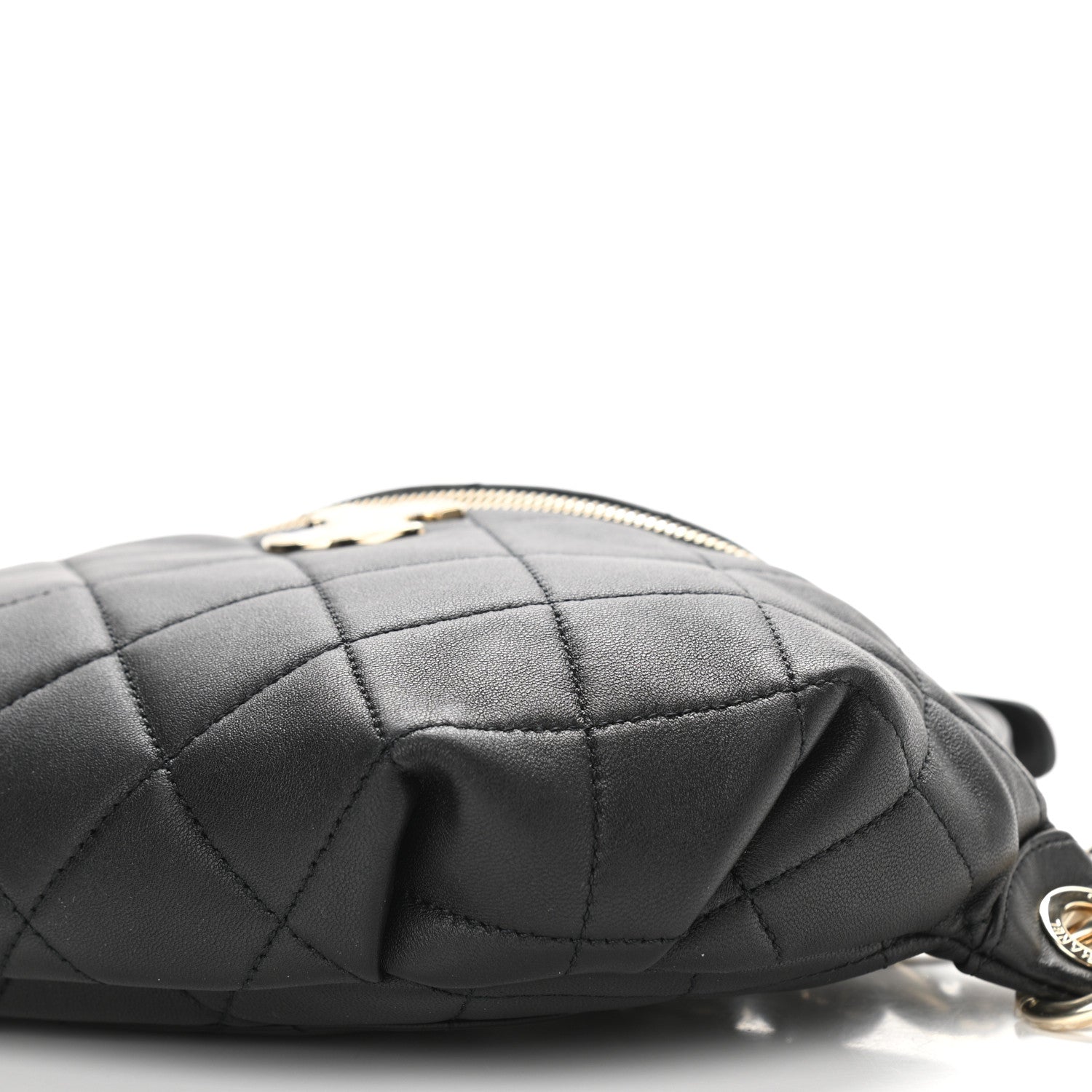 Chanel Lambskin Quilted Resin Bi-Color Waist Bag Fanny Pack Black 10 of 10