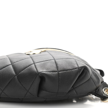 Chanel Lambskin Quilted Resin Bi-Color Waist Bag Fanny Pack Black 10 of 10