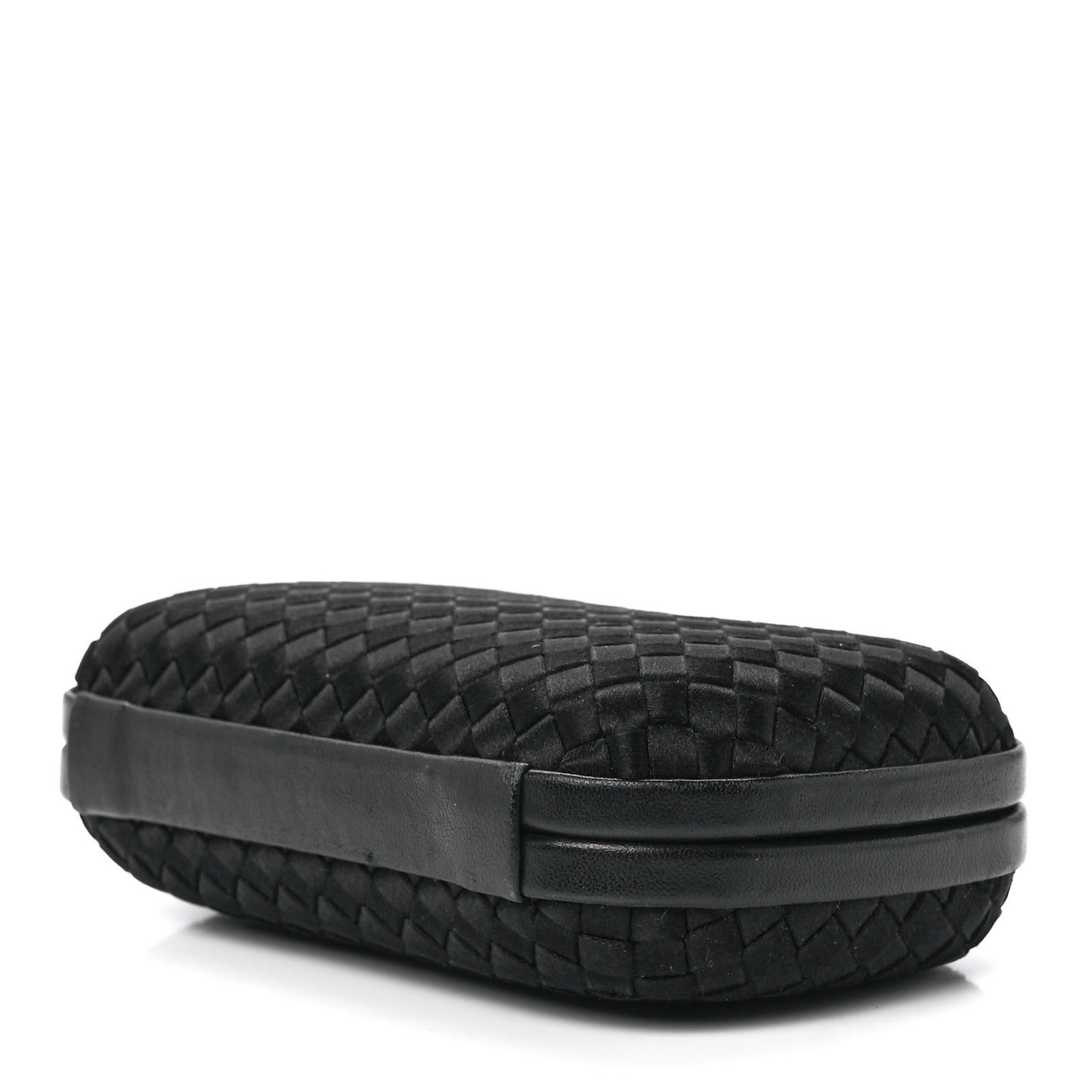 Satin Intreccio Impero Knot Clutch Black