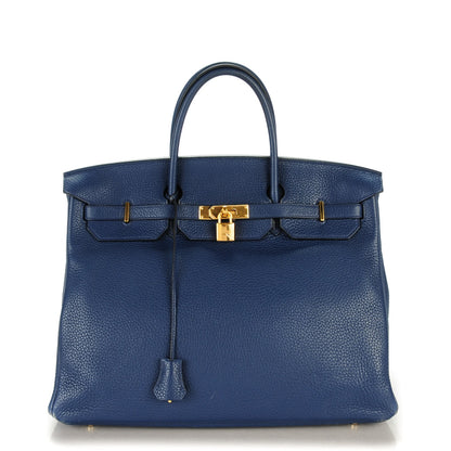 Hermes Taurillon Clemence Birkin 40 Bleu Saphir 1 of 24