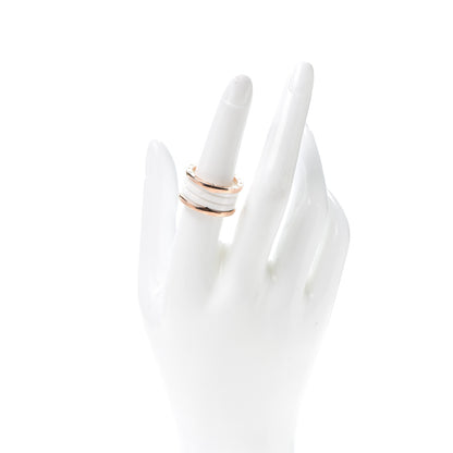 Bulgari 18K Rose Gold White Ceramic B.Zero1 Four-Band Ring 56 7.5 2 of 5