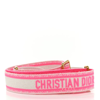 Christian Dior Canvas Embroidered Shoulder Strap Pink Multicolor 2 of 4
