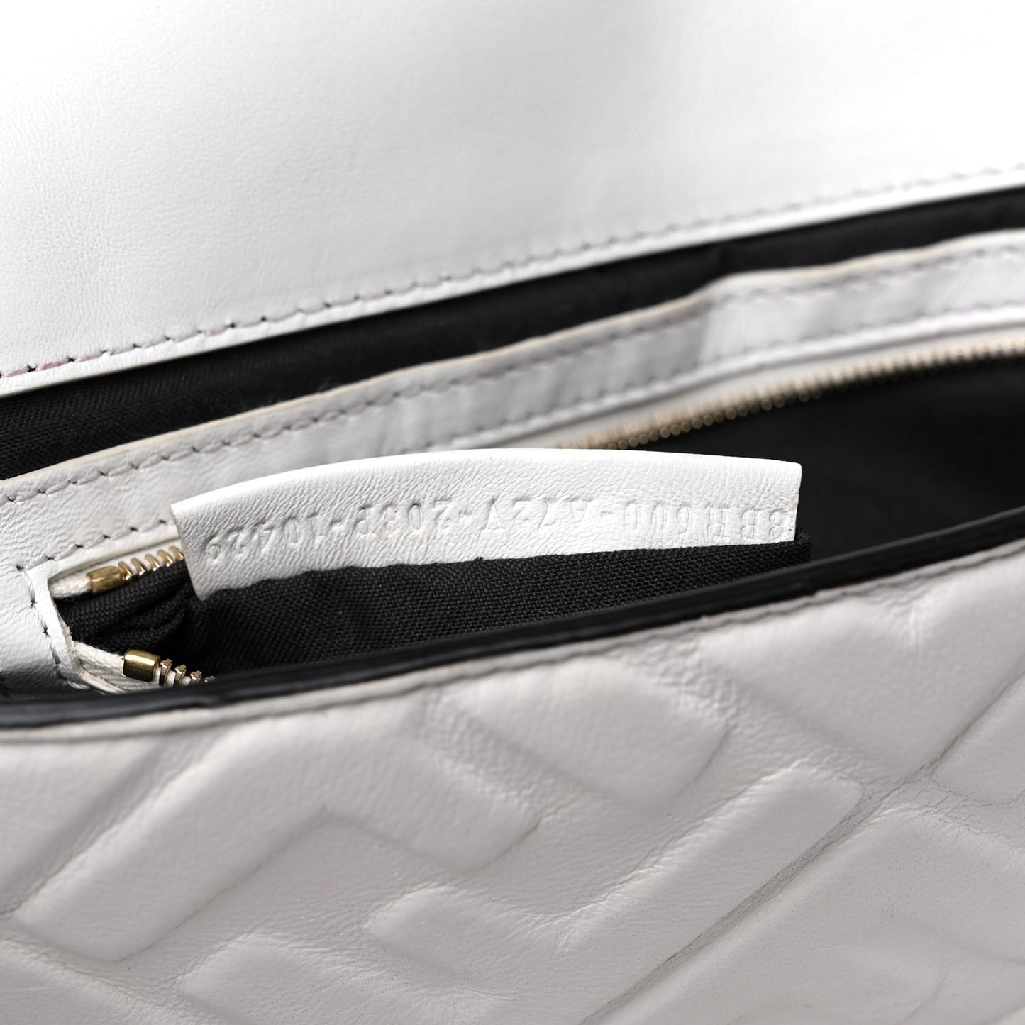 Nappa FF 1974 Embossed Baguette White