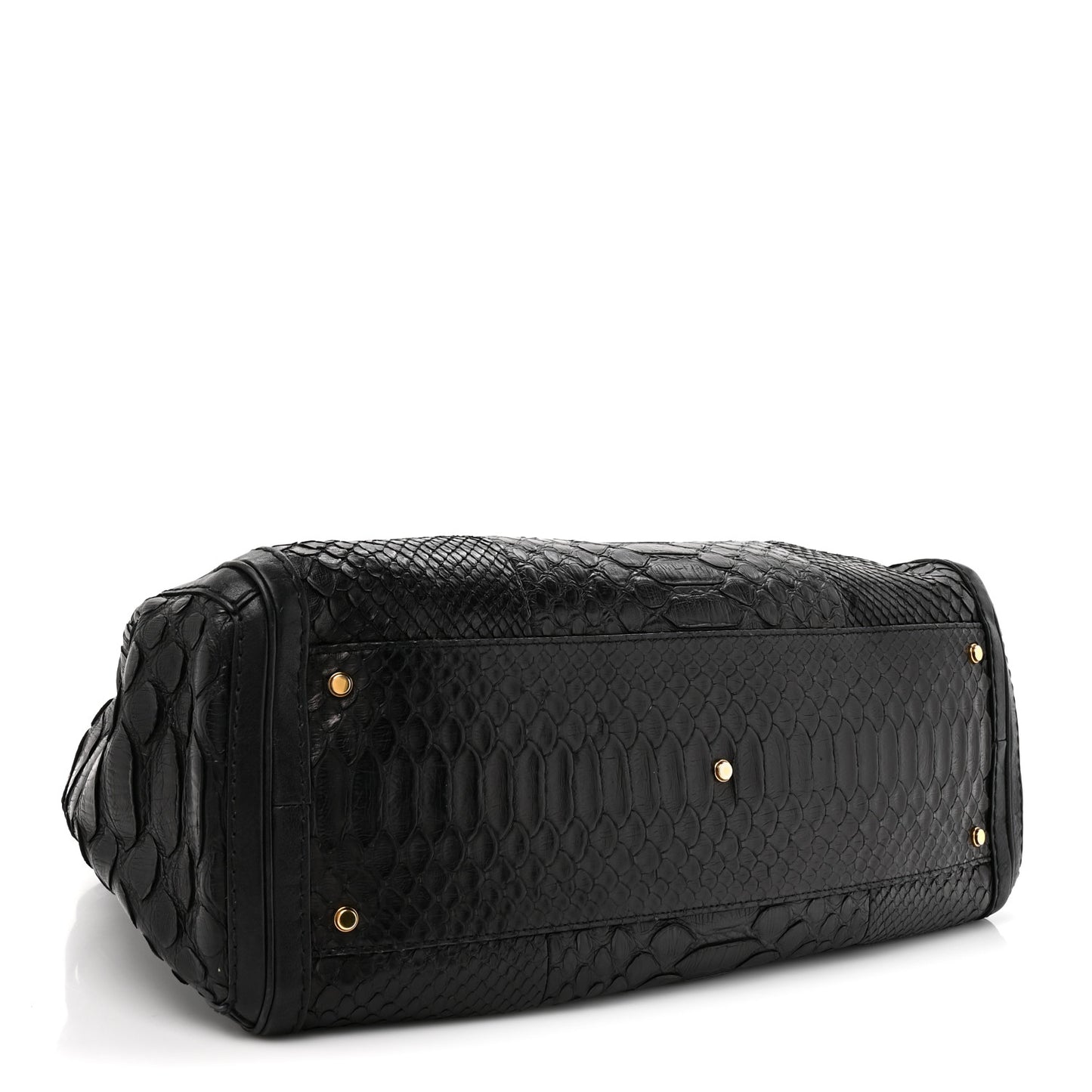 Snakeskin Large GG Running Tote Black