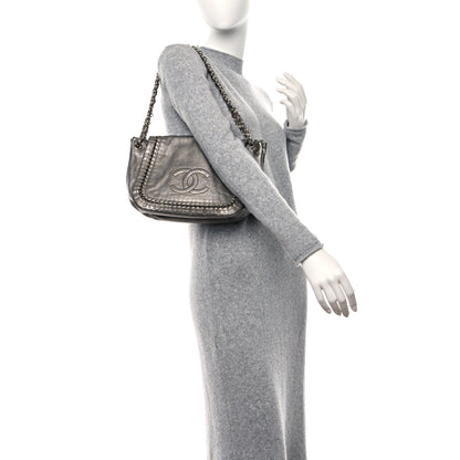 Chanel Luxe Ligne Flap Bag Silver 2 of 9