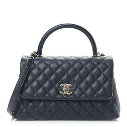 Chanel Caviar Quilted Small Coco Handle Flap Navy 1 of 9
