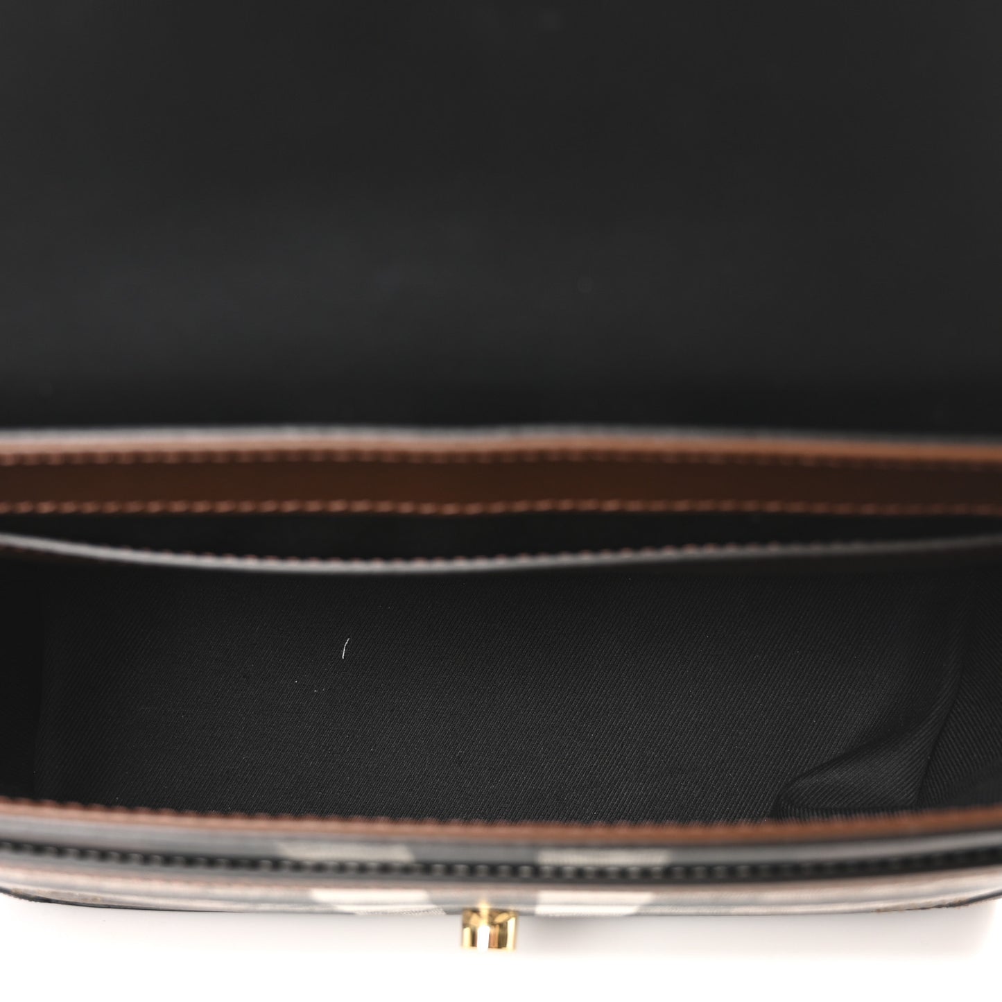 Calfskin Giant Check E-Canvas Note Crossbody Bag Dark Birch Brown