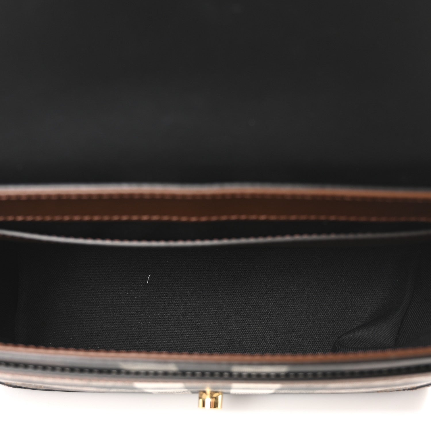Burberry Calfskin Giant Check E-Canvas Note Crossbody Bag Dark Birch Brown 5 of 9