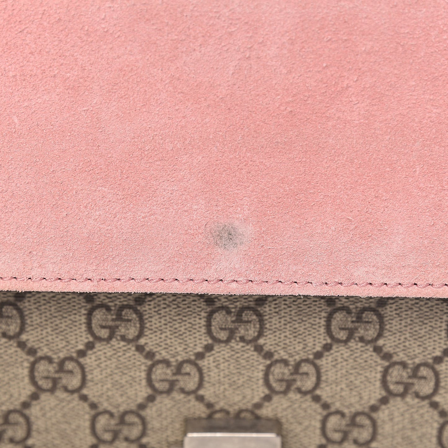 GG Supreme Monogram Suede Crystal Small Dionysus Shoulder Bag Beige Ebony Light Peonia