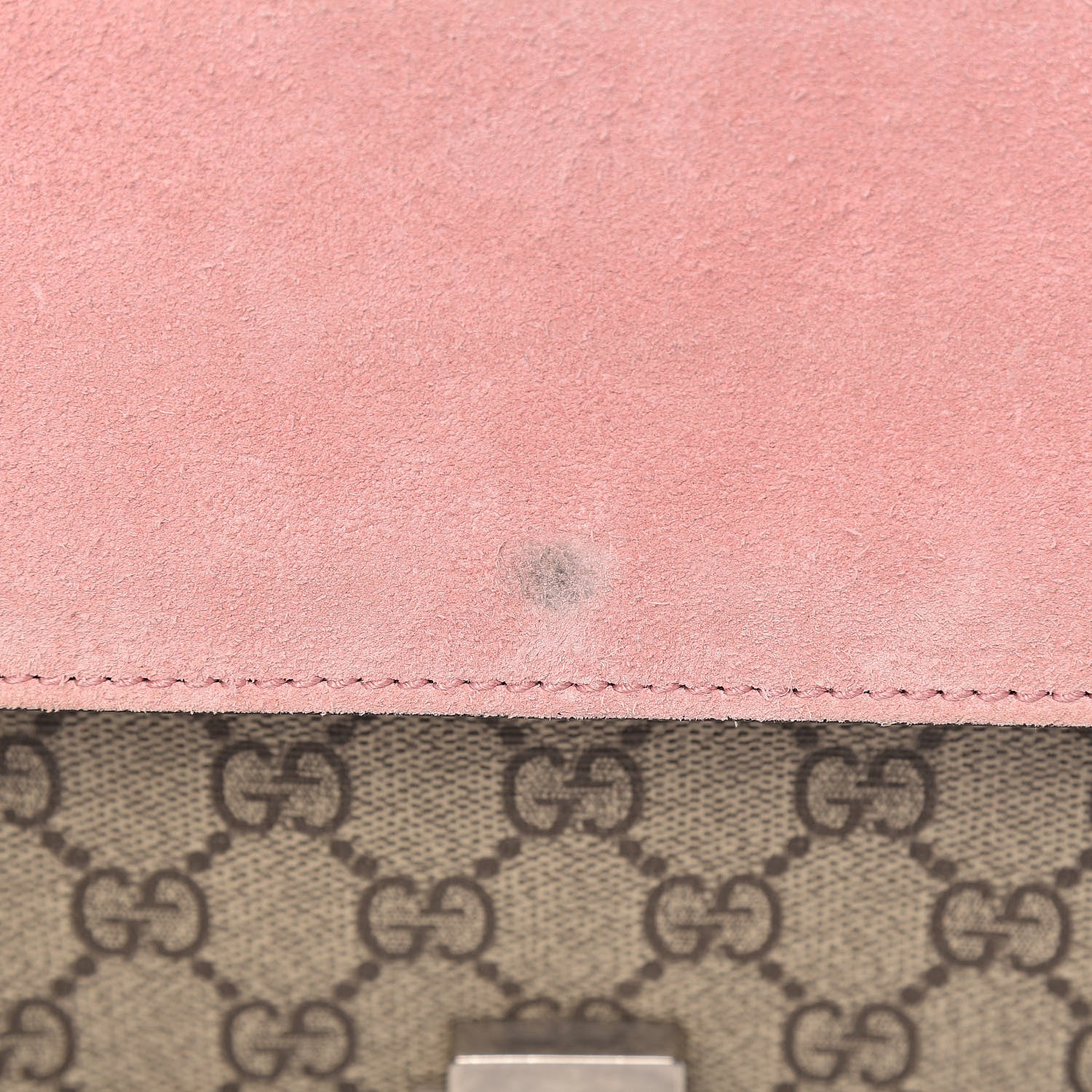 Gucci GG Supreme Monogram Suede Crystal Small Dionysus Shoulder Bag Beige Ebony Light Peonia 8 of 11