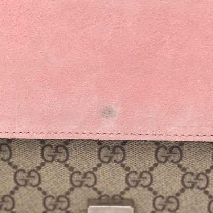 Gucci GG Supreme Monogram Suede Crystal Small Dionysus Shoulder Bag Beige Ebony Light Peonia 8 of 11