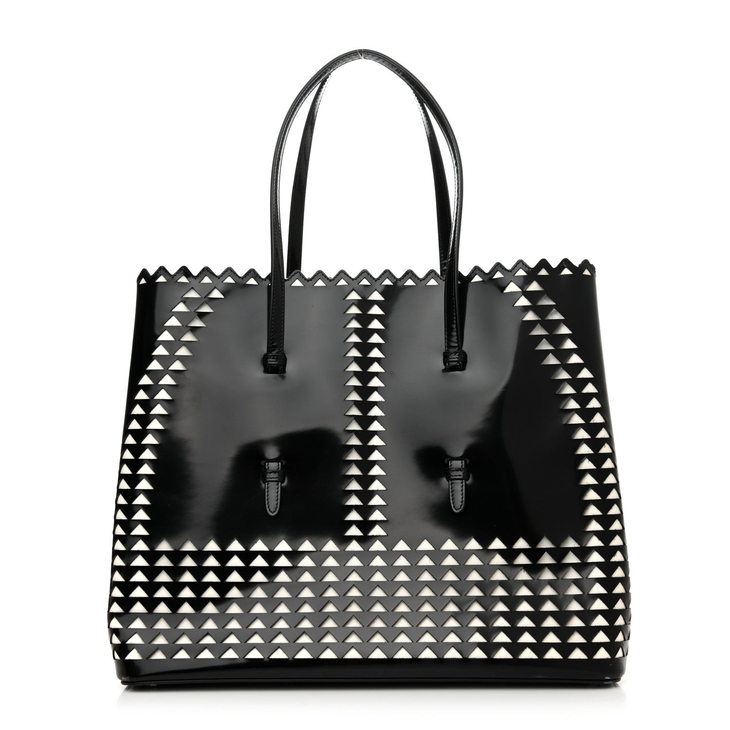 Alaia Patent Laser Cut Tote Black 3 of 10