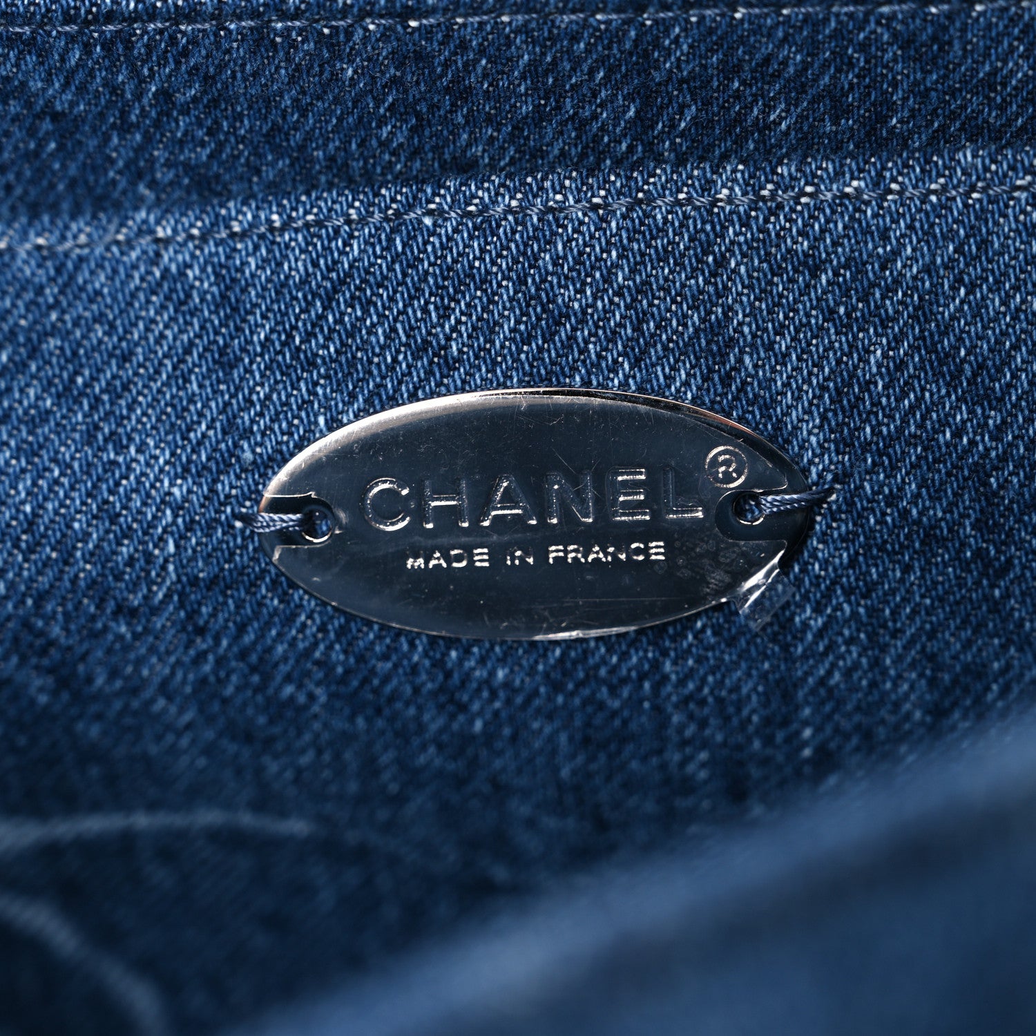 Chanel Denim Quilted CC Print Jumbo Single Flap Blue 6 of 10